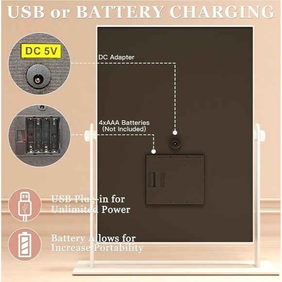 9"x11" Small Vanity Mirror with Lights Lighted Makeup Mirror B8 - Picture 4 of 13